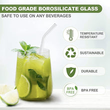 Reusable Glass Straws Clear Glass Drinking Straw 5Pc