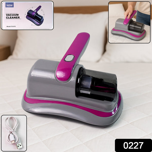 Powerful Suction Portable Handheld Vacuum Cleaner - Low Noise Vacuum Cleaner for Bed - Cordless Vacuum Cleaner for Car Seat Crevices Pillows, Mattresses, Sofas Wireless Anti Dust and Mite Cleaner