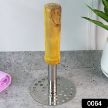 Stainless Steel Potato Masher, Pav Bhaji Masher with wooden handle